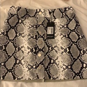 NASTYGAL SNAKESKIN LEATHER MINI SKIRT